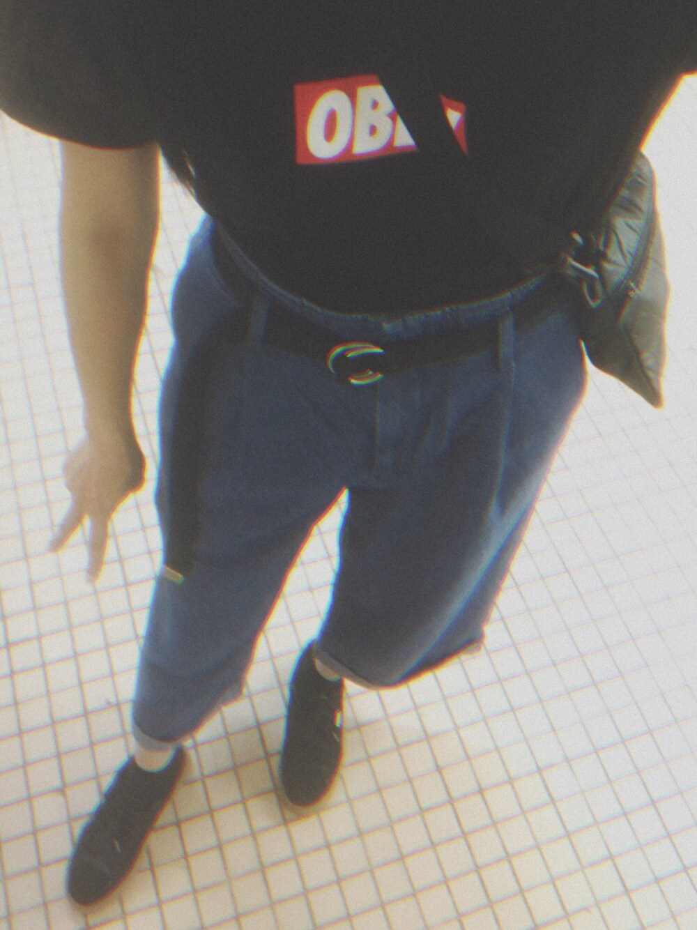 「秋のコーデ、合コン、streetstyle、OBEY、UNIQLO、niko and ...、PUMA、ellesse」｜「OBEYのアイテム（Tシャツ/カットソー、ブラック系）」を使った、K.Lさん（レディース・162cm）の秋コーディネートの1枚目の写真