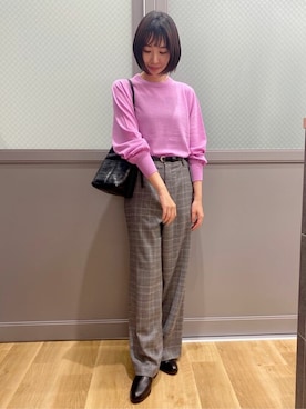 「human woman（ヒューマンウーマン）の◆オリジナルショートブーツ（ブーツ）」を使った、ayanaさん（レディース・155cm）の秋コーディネート