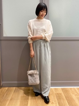 「human woman（ヒューマンウーマン）の◆オリジナルショートブーツ（ブーツ）」を使った、ayanaさん（レディース・155cm）の秋コーディネート