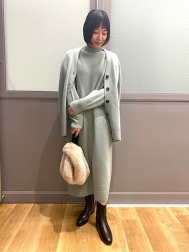 「human woman（ヒューマンウーマン）の◆オリジナルショートブーツ（ブーツ）」を使った、ayanaさん（レディース・155cm）の秋コーディネート