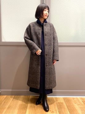 「human woman（ヒューマンウーマン）の◆オリジナルショートブーツ（ブーツ）」を使った、ayanaさん（レディース・155cm）の秋コーディネート