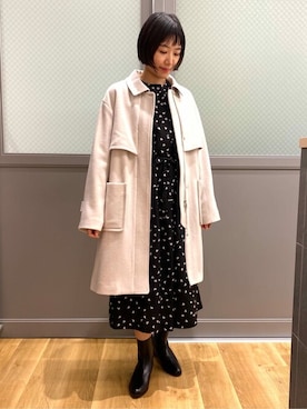 「human woman（ヒューマンウーマン）の◆オリジナルショートブーツ（ブーツ）」を使った、ayanaさん（レディース・155cm）の冬コーディネート