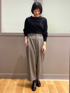 「human woman（ヒューマンウーマン）の◆オリジナルショートブーツ（ブーツ）」を使った、ayanaさん（レディース・155cm）の冬コーディネート