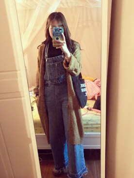「H&M（エイチ・アンド・エム）のアイテム（ピーコート）」を使った、梨子船阿さん（レディース・160cm）の春コーディネート