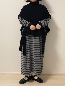 「PAR ICI（パーリッシィ）のアイテム（ワンピース）」を使った、𝕞𝕚𝕕𝕦𝕜𝕚さん（レディース・153cm）の冬コーディネート