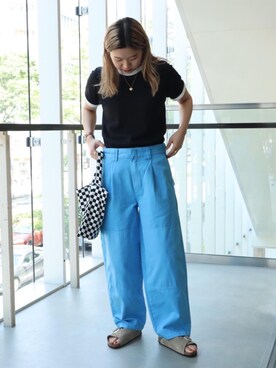 「Upcycle（アップサイクル）のアイテム」を使った、鈴木（suzuki）さん（レディース・165cm）の春コーディネート