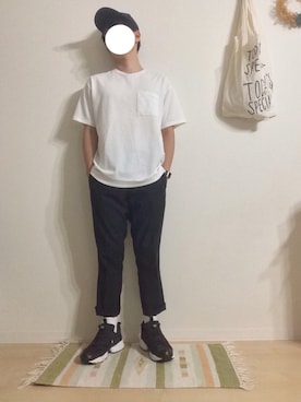 「URBAN RESEARCH DOORS MENS（アーバンリサーチ ドアーズ メンズ）のDOORS ポンチ Pocket Tee（Tシャツ/カットソー、ホワイト系）」を使った、ejさん（メンズ・166cm）の夏コーディネート