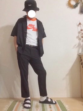 「WEGO（ウィゴー）のWEGO/NEWYORK＆CITYバケットハット（ハット、ブラック系）」を使った、ejさん（メンズ・166cm）の夏コーディネート