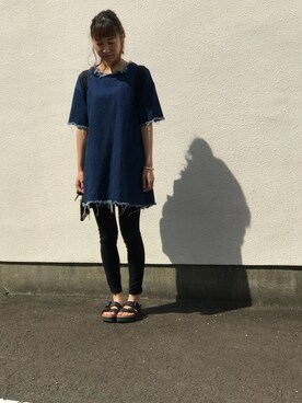 「KIKIのアイテム」を使った、Rik@さん（レディース・160cm）の夏コーディネート