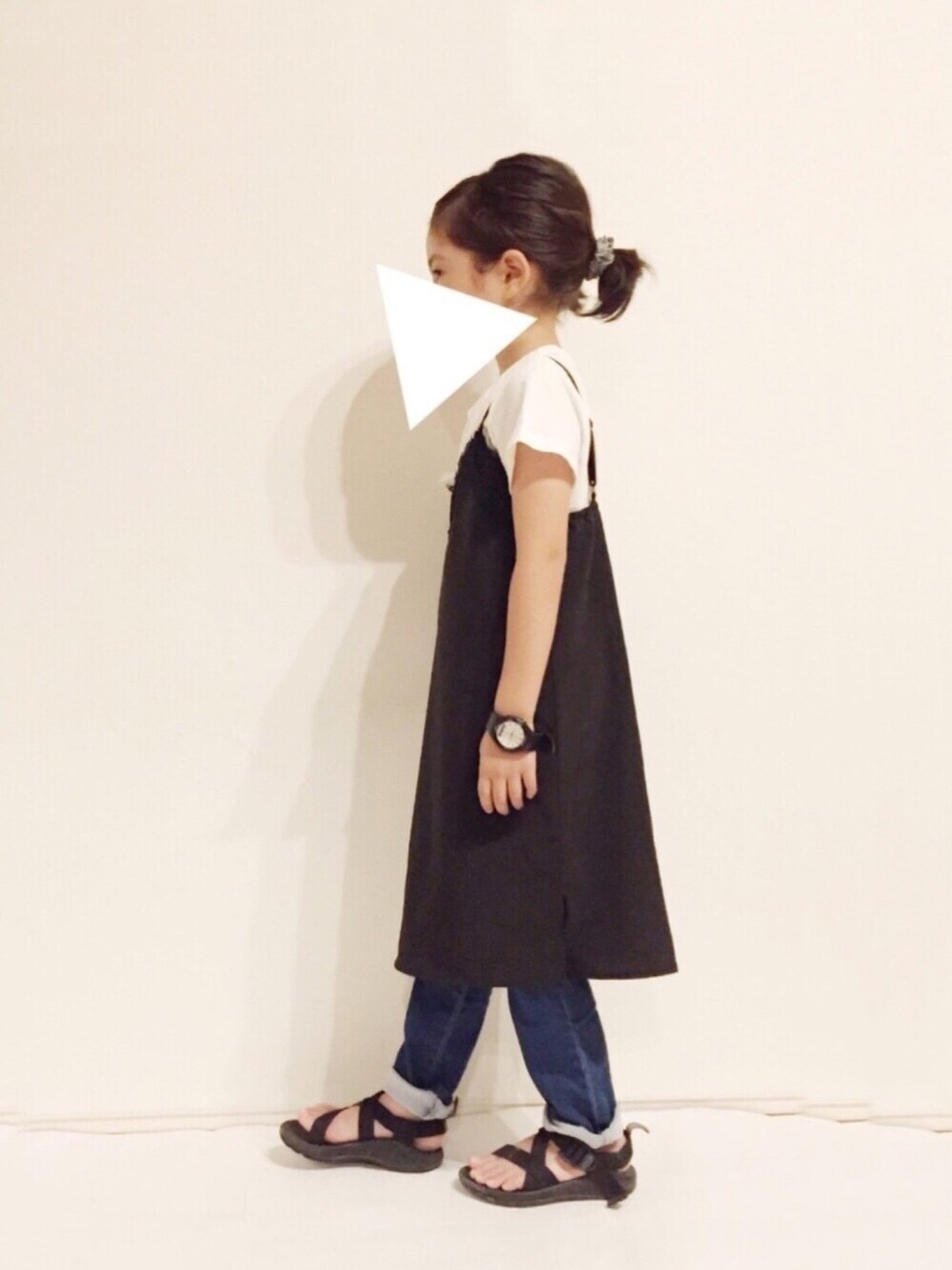 yuuunaさんの「レースキャミソールワンピース＆半袖Tシャツセット（petit main）」を使ったコーディネート