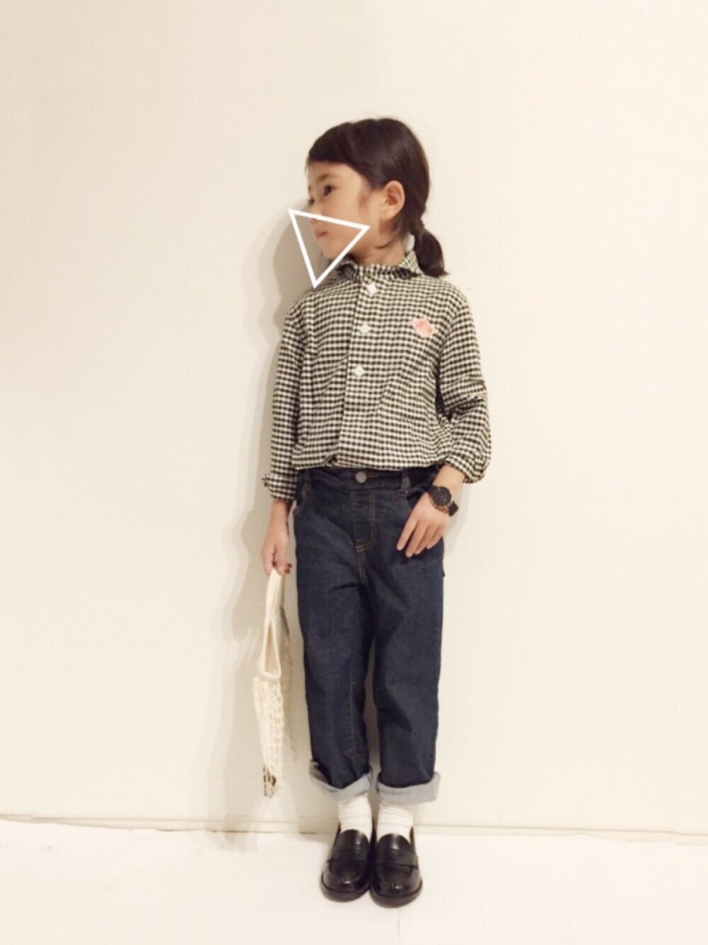 yuuunaさんの「【DANTON　KIDS】キッズ 長袖丸襟シャツ　TRD（DANTON）」を使ったコーディネート