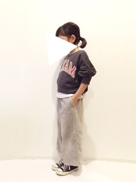 「アイテム（スウェット）」を使った、yuuunaさん（キッズ・110cm）の秋コーディネート