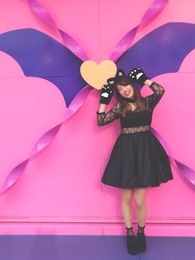 「ハロウィン」｜「アイテム（ブーティ）」を使った、あめめさん（レディース・158cm）の秋コーディネート