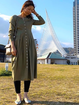「アイテム（レギンス/スパッツ）」を使った、chikakoさん（レディース・162cm）の春コーディネート