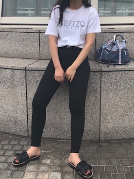 「KENZO」｜「アイテム（サンダル）」を使った、ユユメさん（レディース・165cm）の夏コーディネート