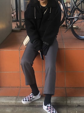 「O（オー）のアイテム（パンツ）」を使った、にんさん（レディース・166cm）の冬コーディネート