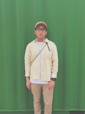 「AAA（トリプルエー）のアイテム（トップス）」を使った、Andy Yipさん（メンズ・172cm）の冬コーディネート