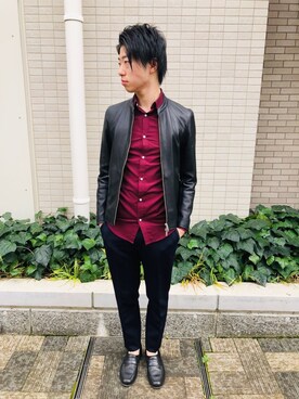 「417 EDIFICE（フォーワンセブンエディフィス）のアイテム（ローファー）」を使った、はやひろさん（メンズ・171cm）の冬コーディネート