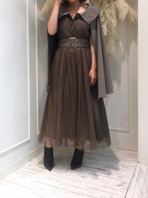 LA BELLE ETUDE】【Belle vintage】チュールケープトレンチコートを 