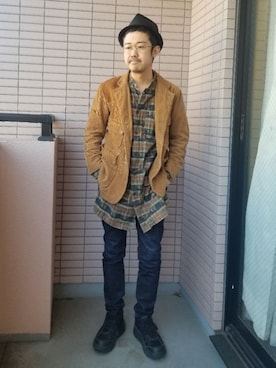 「HOKA ONE ONE × Engineered  Garments」｜idubyouさん（メンズ・165cm）の冬コーディネート