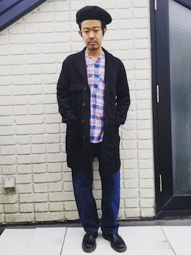 「Engineered Garments（エンジニアードガーメンツ）のアイテム（その他アウター）」を使った、idubyouさん（メンズ・165cm）の春コーディネート