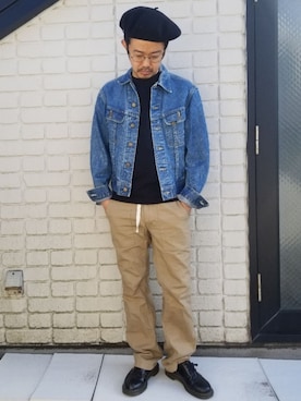 「ベレー帽推奨委員会」｜「アイテム（その他シューズ）」を使った、idubyouさん（メンズ・165cm）の春コーディネート