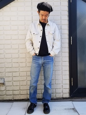 「ベレー帽推奨委員会」｜「アイテム（ブーツ）」を使った、idubyouさん（メンズ・165cm）の春コーディネート