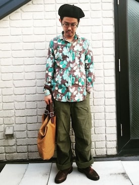 「tricker's」｜「アイテム（ハンチング/ベレー帽）」を使った、idubyouさん（メンズ・165cm）の春コーディネート