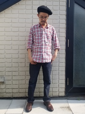 「tricker's」｜「アイテム（ハンチング/ベレー帽）」を使った、idubyouさん（メンズ・165cm）の夏コーディネート