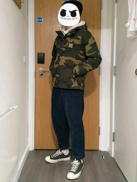 「Carhartt WIP（カーハートダブリューアイピー）のアイテム（シューズ）」を使った、ITFさん（メンズ・174cm）の秋コーディネート