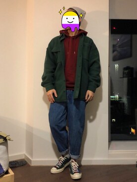 「Carhartt WIP（カーハートダブリューアイピー）のアイテム（シューズ）」を使った、ITFさん（メンズ・173cm）の秋コーディネート