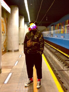 「Carhartt WIP（カーハートダブリューアイピー）のアイテム（チェスターコート）」を使った、ITFさん（メンズ・174cm）の冬コーディネート