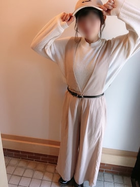 「chocol raffine robe（ショコラフィネローブ）のアイテム（オールインワン・サロペット）」を使った、田中さんさん（レディース・155cm）の春コーディネート