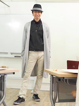 「マント」｜土居コウタロウさん（メンズ・175cm）の春コーディネート