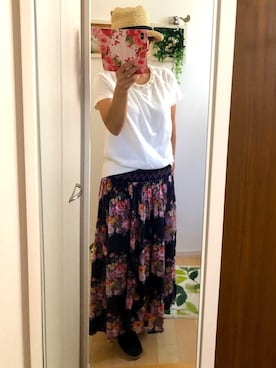 「マキシスカート」｜「アイテム（スリッポン）」を使った、Ring-go'roundさん（レディース・153cm）の夏コーディネート
