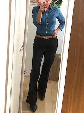 「NATURAL BEAUTY BASIC（ナチュラルビューティーベーシック）のアイテム（シャツワンピース）」を使った、Ring-go'roundさん（レディース・153cm）の秋コーディネート