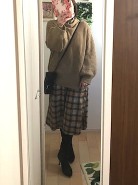 「CECIL McBEE（セシルマクビー）のアイテム（シャツワンピース）」を使った、Ring-go'roundさん（レディース・153cm）の冬コーディネート