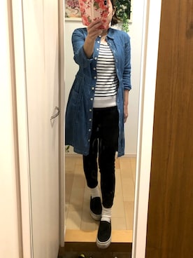 「NATURAL BEAUTY BASIC（ナチュラルビューティーベーシック）のアイテム（シャツワンピース）」を使った、Ring-go'roundさん（レディース・153cm）の春コーディネート