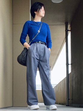 青ニット のレディース人気ファッションコーディネート Wear