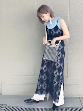 「CLANE（クラネ）のアイテム（ワンピース/ドレス）」を使った、Rina Okabeさん（レディース・163cm）の夏コーディネート