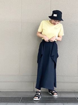 「CLANE（クラネ）のアイテム（スカート）」を使った、Rina Okabeさん（レディース・163cm）の夏コーディネート