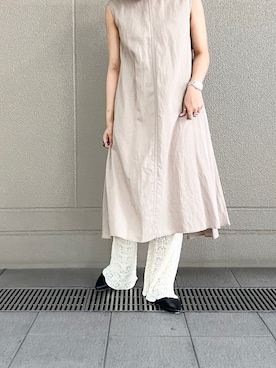「STUDIOUS（ステュディオス）のアイテム（サンダル）」を使った、Rina Okabeさん（レディース・163cm）の夏コーディネート