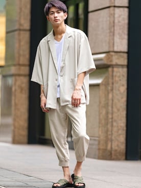 「Beno（ビーノ）のアイテム」を使った、estofficialさん（メンズ・175cm）の夏コーディネート