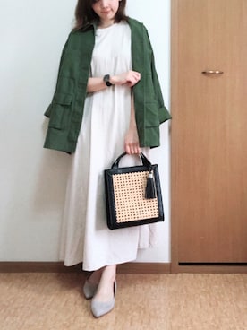 「GUコーデ」｜「アイテム（ミリタリージャケット）」を使った、marimo0707さん（レディース・153cm）の春コーディネート
