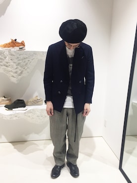 「アイテム（テーラードジャケット）」を使った、吉岡 レオさん（メンズ・175cm）の冬コーディネート