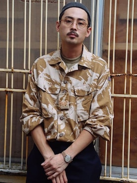 「アイテム（ミリタリージャケット）」を使った、吉岡 レオさん（メンズ・175cm）の冬コーディネート