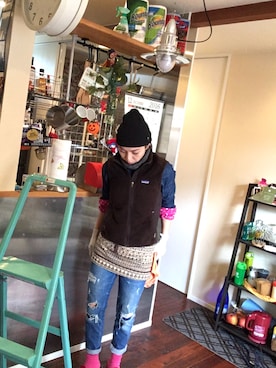 「アウトドアミックス」｜yo-koさん（レディース・164cm）の冬コーディネート