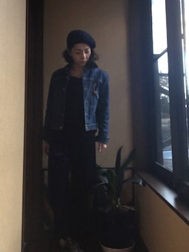 「A.P.C.」｜「アイテム（ハンチング/ベレー帽）」を使った、yo-koさん（レディース・164cm）の冬コーディネート