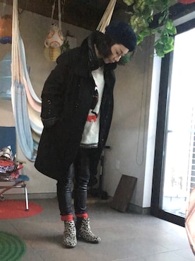 「Pコート」｜「アイテム（ダウンジャケット/コート）」を使った、yo-koさん（レディース・164cm）の冬コーディネート