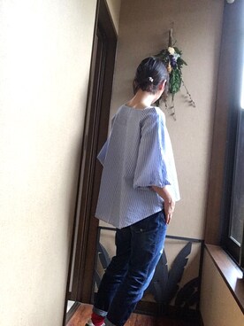 「バルーンスリーブ」｜yo-koさん（レディース・164cm）の夏コーディネート